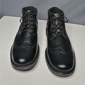 Frye Phillip Lug men's Black Wingtip Chukka boots.